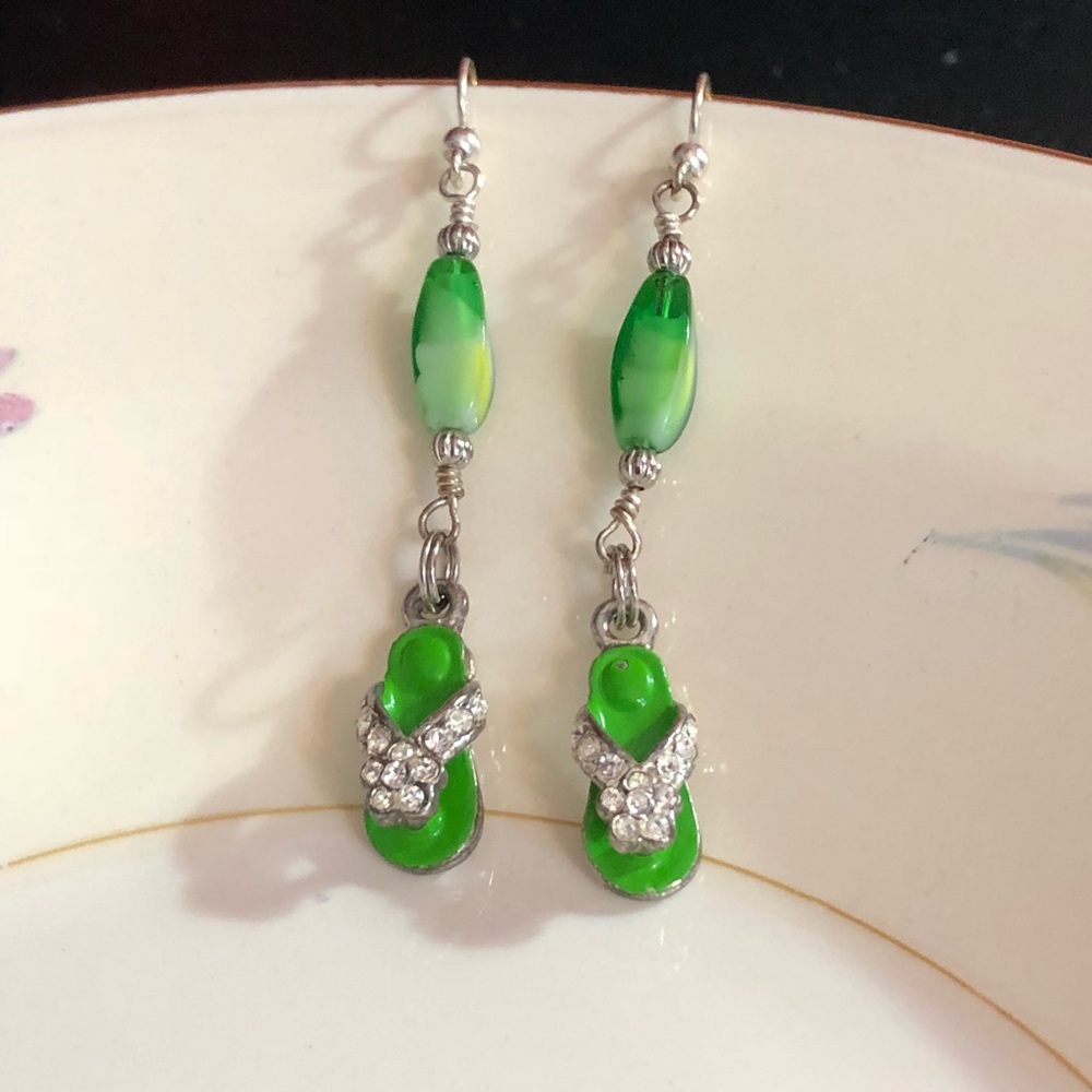 Summer Sandal Drop Pierced Earrings